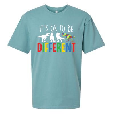 Autism Awareness Dinosaur ItS Ok To Be Different Meaningful Gift Sueded Cloud Jersey T-Shirt