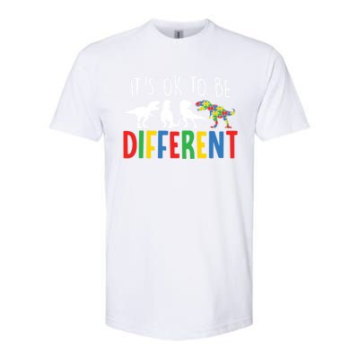 Autism Awareness Dinosaur ItS Ok To Be Different Meaningful Gift Softstyle CVC T-Shirt