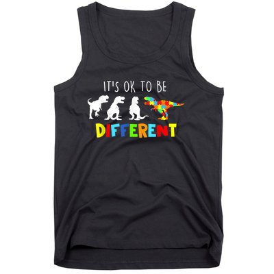 Autism Awareness Dinosaur Boy Its Ok To Be Different Tank Top