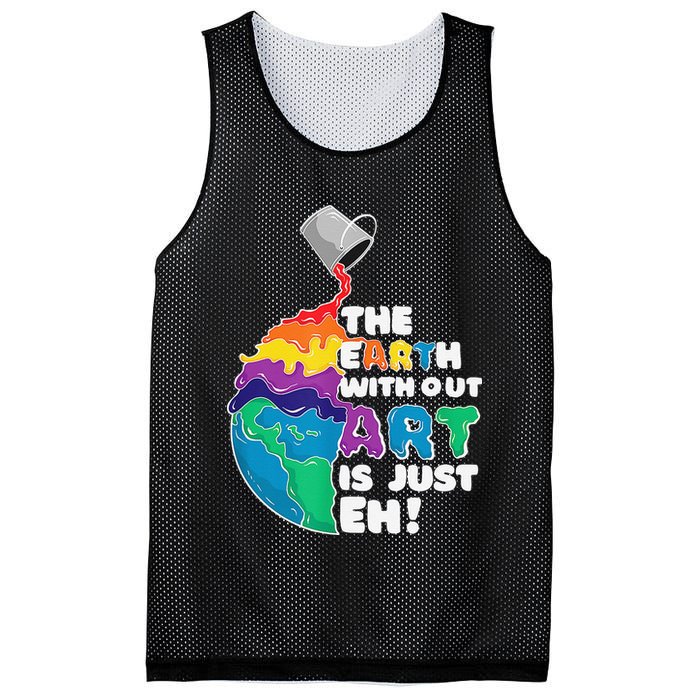 Autism Awareness Drawing The Earth Without Art Is Just Eh Mesh Reversible Basketball Jersey Tank