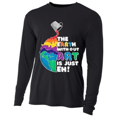 Autism Awareness Drawing The Earth Without Art Is Just Eh Cooling Performance Long Sleeve Crew