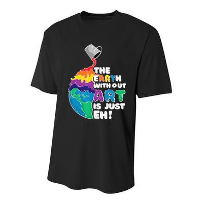 Autism Awareness Drawing The Earth Without Art Is Just Eh Youth Performance Sprint T-Shirt