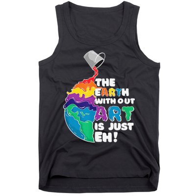 Autism Awareness Drawing The Earth Without Art Is Just Eh Tank Top