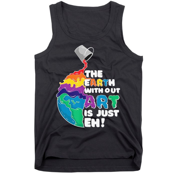 Autism Awareness Drawing The Earth Without Art Is Just Eh Tank Top
