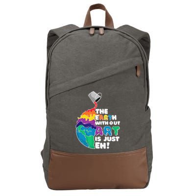 Autism Awareness Drawing The Earth Without Art Is Just Eh Cotton Canvas Backpack
