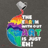Autism Awareness Drawing The Earth Without Art Is Just Eh Cotton Canvas Backpack