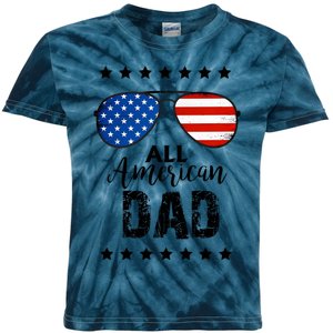 All American Dad 4th Of July Family Matching Kids Tie-Dye T-Shirt