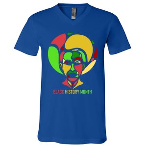 Afro American Dude For Black History Month Gift V-Neck T-Shirt