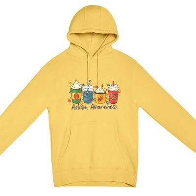 Autism Awareness Day Coffee Cups Premium Pullover Hoodie