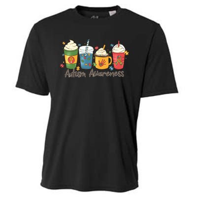 Autism Awareness Day Coffee Cups Cooling Performance Crew T-Shirt