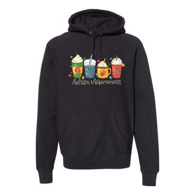 Autism Awareness Day Coffee Cups Premium Hoodie