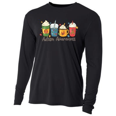 Autism Awareness Day Coffee Cups Cooling Performance Long Sleeve Crew