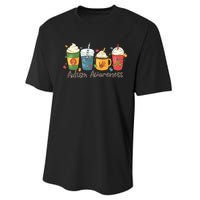 Autism Awareness Day Coffee Cups Performance Sprint T-Shirt