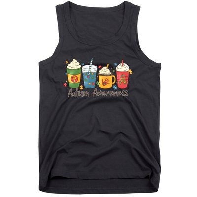 Autism Awareness Day Coffee Cups Tank Top