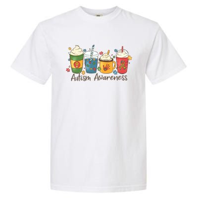 Autism Awareness Day Coffee Cups Garment-Dyed Heavyweight T-Shirt