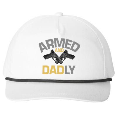 Armed And Dadly Funny Deadly Father Snapback Five-Panel Rope Hat