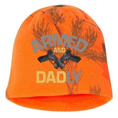 Armed And Dadly Funny Deadly Father Kati - Camo Knit Beanie