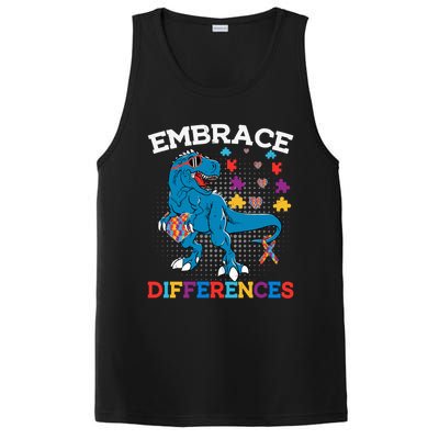 Autism Awareness Dinosaur Trex Gift PosiCharge Competitor Tank