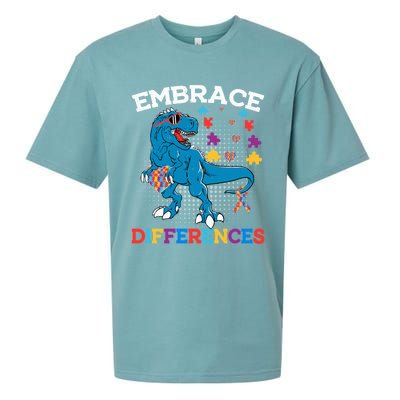 Autism Awareness Dinosaur Trex Gift Sueded Cloud Jersey T-Shirt