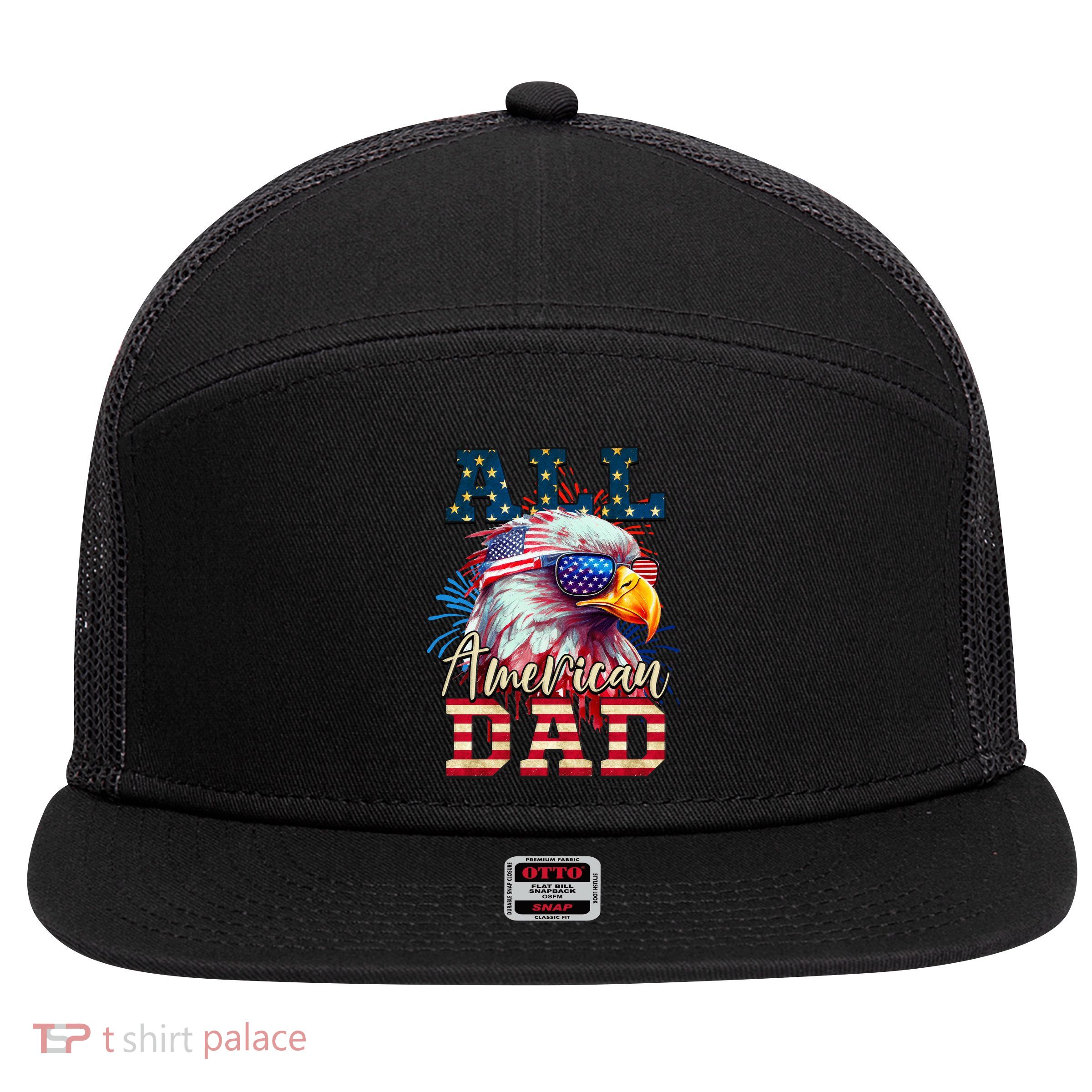 All American Dad Eagle 7 Panel Mesh Trucker Snapback Hat