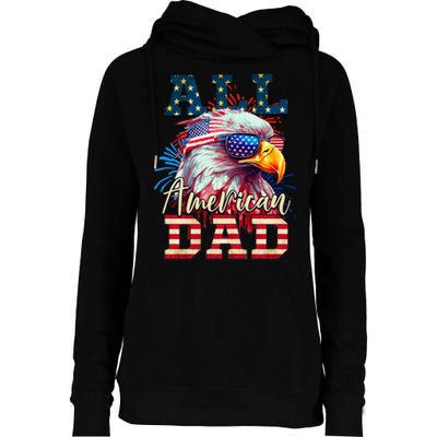 All American Dad Eagle Womens Funnel Neck Pullover Hood