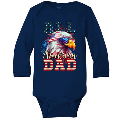 All American Dad Eagle Baby Long Sleeve Bodysuit