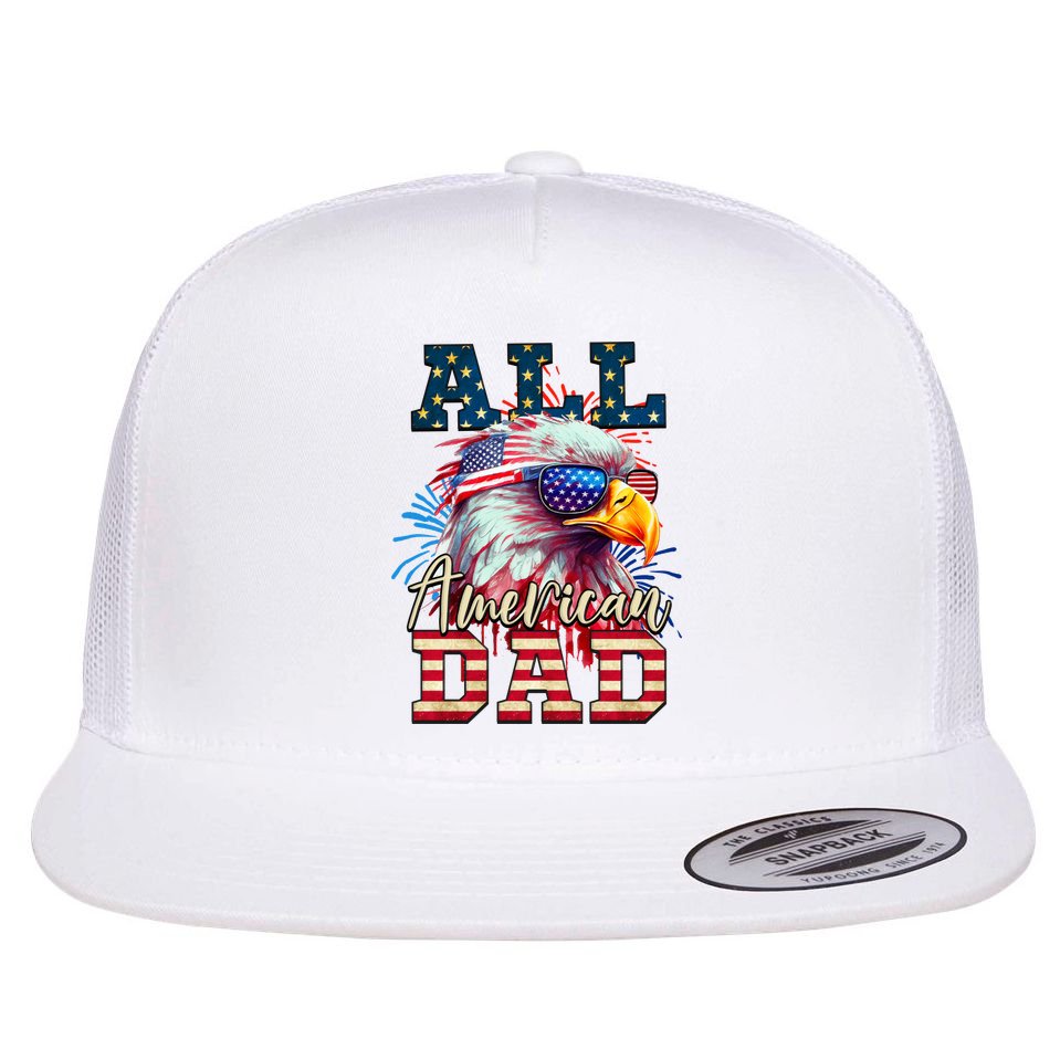All American Dad Eagle Flat Bill Trucker Hat