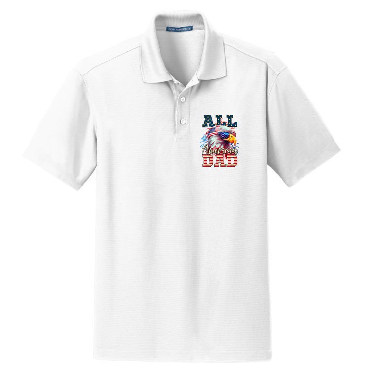 All American Dad Eagle Dry Zone Grid Polo