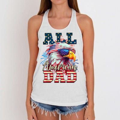 All American Dad Eagle Women's Knotted Racerback Tank
