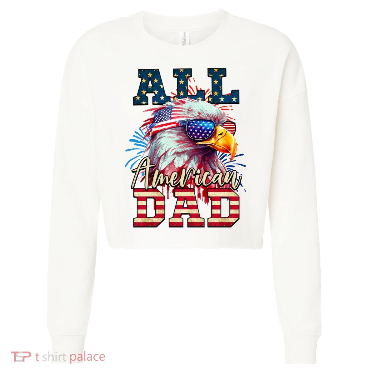 All American Dad Eagle Cropped Pullover Crew
