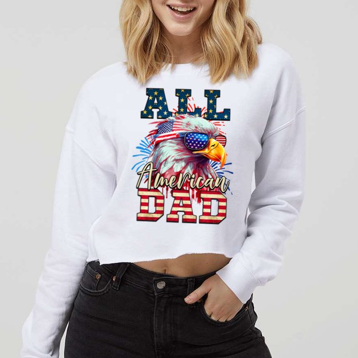 All American Dad Eagle Cropped Pullover Crew