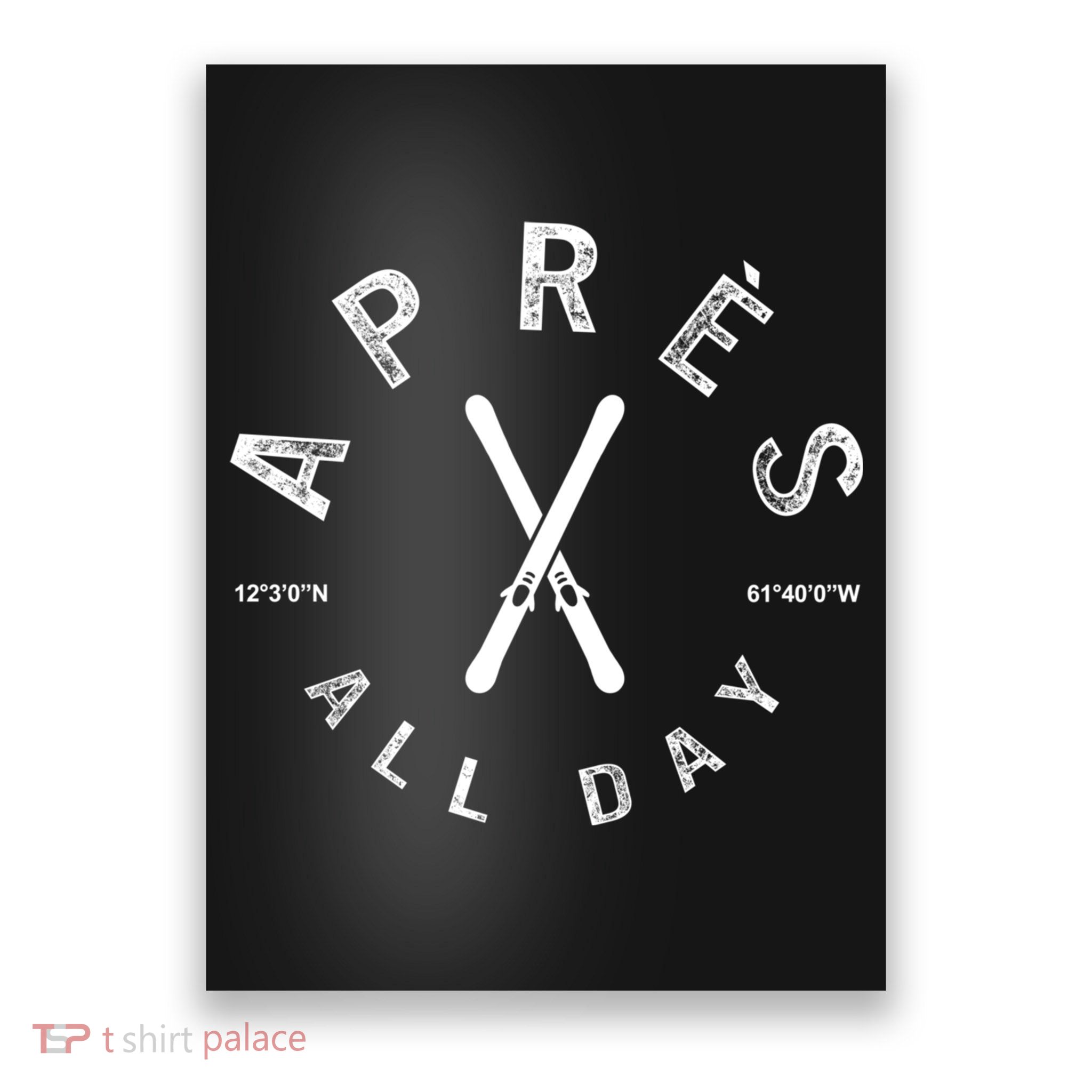 Apres All Day Winter Sports Apres Ski Lover Skiing Men Skier Poster