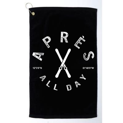 Apres All Day Winter Sports Apres Ski Lover Skiing Men Skier Golf Towel