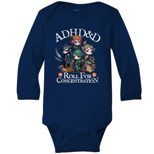 Adhddndadventurersrollforconcentration Baby Long Sleeve Bodysuit