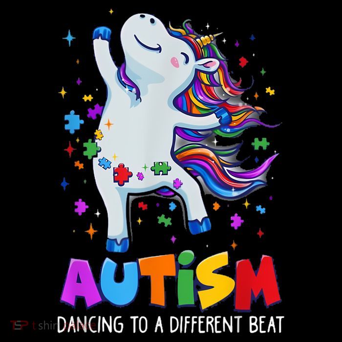Autism awareness Dabbing unicorn puzzle piece Drawstring Bag