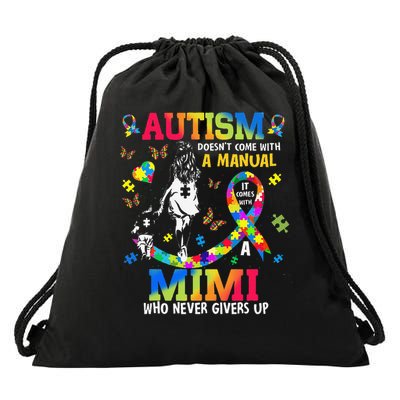 Autism Awareness Doesnt Come With Manual Mimi Support Drawstring Bag