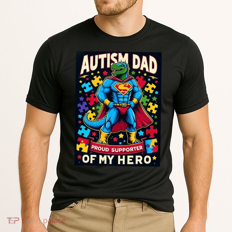 Autism Awareness Dad Father Dinosaur Funny Proud Autism Dad Performance Shirt