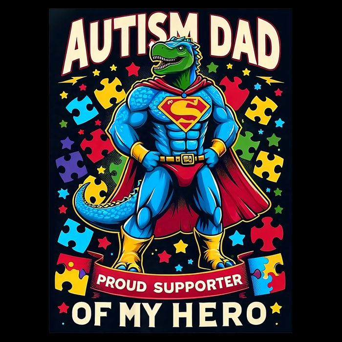 Autism Awareness Dad Father Dinosaur Funny Proud Autism Dad Backpack