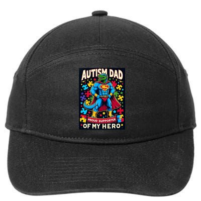 Autism Awareness Dad Father Dinosaur Funny Proud Autism Dad 7-Panel Snapback Hat