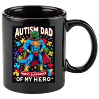 Autism Awareness Dad Father Dinosaur Funny Proud Autism Dad 11oz C Handle Ceramic Mug