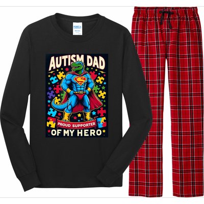 Autism Awareness Dad Father Dinosaur Funny Proud Autism Dad Long Sleeve Pajama Set