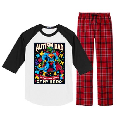 Autism Awareness Dad Father Dinosaur Funny Proud Autism Dad Raglan Sleeve Pajama Set