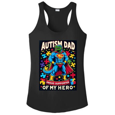 Autism Awareness Dad Father Dinosaur Funny Proud Autism Dad Ladies PosiCharge Competitor Racerback Tank