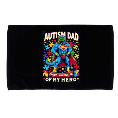 Autism Awareness Dad Father Dinosaur Funny Proud Autism Dad Microfiber Hand Towel