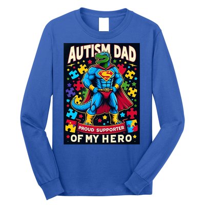 Autism Awareness Dad Father Dinosaur Funny Proud Autism Dad Long Sleeve Shirt