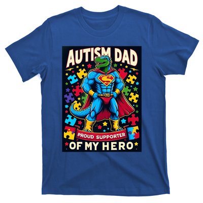 Autism Awareness Dad Father Dinosaur Funny Proud Autism Dad T-Shirt