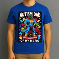 Autism Awareness Dad Father Dinosaur Funny Proud Autism Dad T-Shirt
