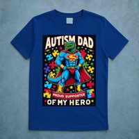 Autism Awareness Dad Father Dinosaur Funny Proud Autism Dad T-Shirt