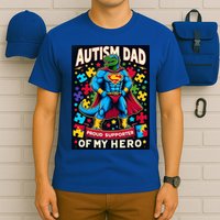 Autism Awareness Dad Father Dinosaur Funny Proud Autism Dad T-Shirt