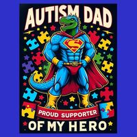 Autism Awareness Dad Father Dinosaur Funny Proud Autism Dad T-Shirt